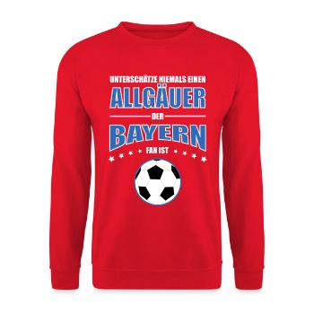 Allgäuer - Bayern Fußball Fan - Unisex Pullover - Rot - Vorne - Alina (178cm) & Michal (187cm)