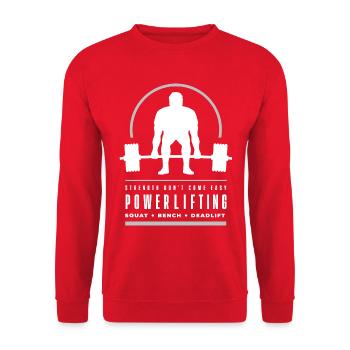 Powerlifting Deadlift - Strength Don't Come Easy - Unisex Sweatshirt - red - Front - Alina (178cm) & Michal (187cm)