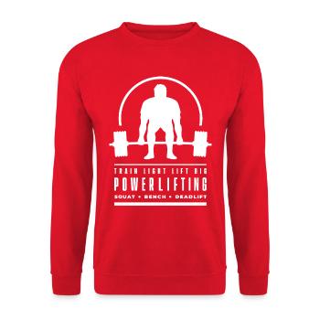 Powerlifting Deadlift | Train Light Lift Big | Gym - Unisex Sweatshirt - red - Front - Alina (178cm) & Michal (187cm)