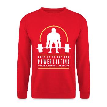 Powerlifting Deadlift | Step Up To The Bar | Gym - Unisex Sweatshirt - red - Front - Alina (178cm) & Michal (187cm)