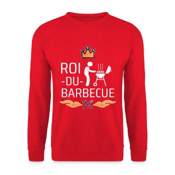 T shirt barbecue roi du barbecue humour cadeau. - Sweat-shirt Unisexe - rouge - Devant - Alina (178cm) & Michal (187cm)