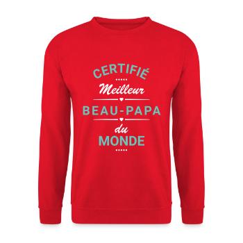 tee shirt beau père meilleur beau papa cadeau. - Sweat-shirt Unisexe - rouge - Devant - Alina (178cm) & Michal (187cm)