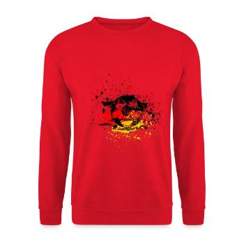 Football abstract Germany - Unisex Sweatshirt - red - Front - Alina (178cm) & Michal (187cm)