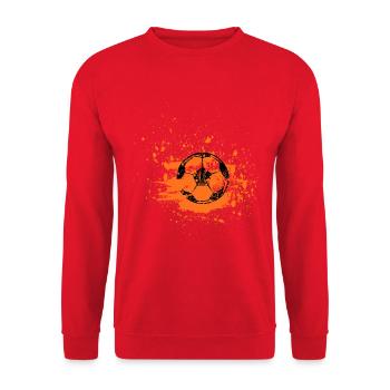 Football Netherlands orange national colours - Unisex Sweatshirt - red - Front - Alina (178cm) & Michal (187cm)