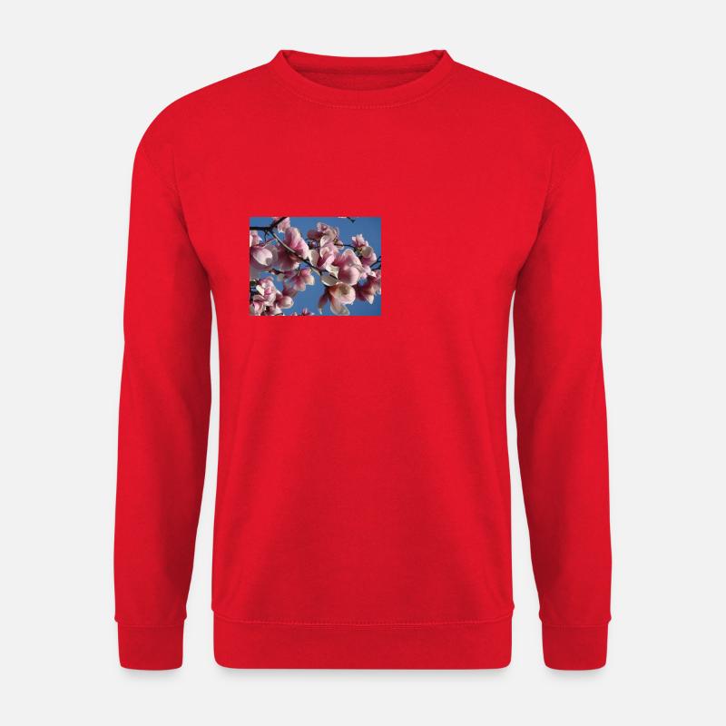 Pink magnolia branches in spring - Unisex Sweatshirt - red