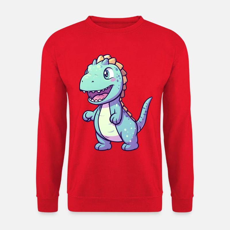 Niedlicher Dino | Dinosaurier | Blauer Dino blau - Unisex Pullover - Rot