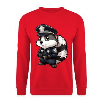 Stinktier Polizei - Unisex Pullover - Rot - Vorne - Alina (178cm) & Michal (187cm)