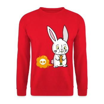Un pet à la carotte - Sweat-shirt Unisexe - rouge - Devant - Alina (178cm) & Michal (187cm)