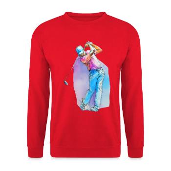 Joueur de golf sportif - Sweat-shirt Unisexe - rouge - Devant - Alina (178cm) & Michal (187cm)