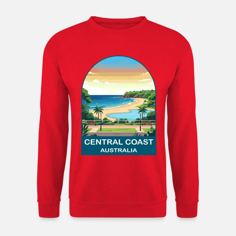 Central Coast Australien Strandreiseplakat - Unisex Pullover - Rot