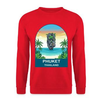 Phuket Thailand James  Bond Island Travel Design - Unisex Pullover - Rot - Vorne - Alina (178cm) & Michal (187cm)