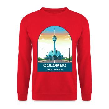 Colombo Sri Lanka Lotus Tower Modern Travel Art - Unisex Sweatshirt - red - Front - Alina (178cm) & Michal (187cm)