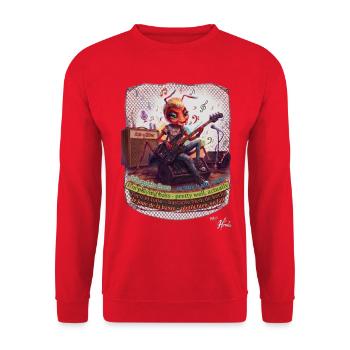 Ameise MALÚ Bass Bassgitarre Rock Punk Pop Art - Unisex Pullover - Rot - Vorne - Alina (178cm) & Michal (187cm)