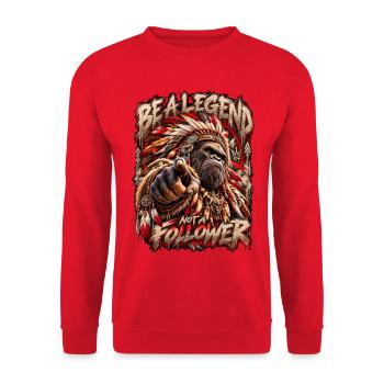 Be a Legend Not a Follower - Unisex Pullover - Rot - Vorne - Alina (178cm) & Michal (187cm)