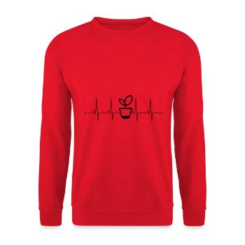 herzschlag pflantzenliebhaber - Unisex Pullover - Rot - Vorne - Alina (178cm) & Michal (187cm)