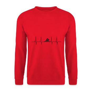battement de cœur nage - Sweat-shirt Unisexe - rouge - Devant - Alina (178cm) & Michal (187cm)