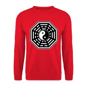 Pakua, Bagua, Yin Yang, I Ging, Symbol, China, Tao - Unisex Sweatshirt - red - Front - Alina (178cm) & Michal (187cm)