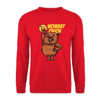 Wombat Onion - Wombat-Zwiebel - Unisex Pullover - Rot - Vorne - Alina (178cm) & Michal (187cm)