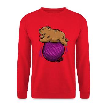 Wombat Onion - Wombat-Zwiebel - Unisex Pullover - Rot - Vorne - Alina (178cm) & Michal (187cm)