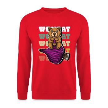 Wombat Oignon - Wombat-Zwiebel - Sweat-shirt Unisexe - rouge - Devant - Alina (178cm) & Michal (187cm)