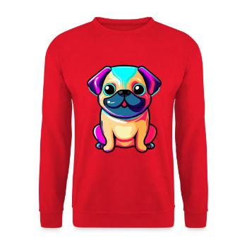 Cute Bulldog illustration - Unisex Sweatshirt - red - Front - Alina (178cm) & Michal (187cm)
