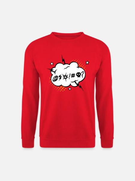 Grumble - Angry - white background - Unisex Sweatshirt - red