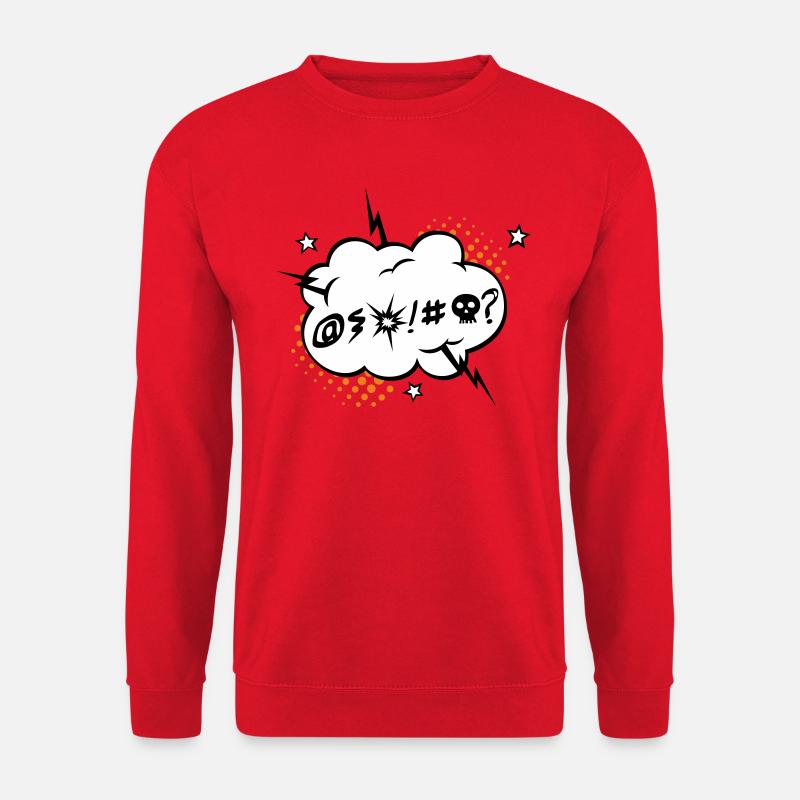 Grumble - Angry - white background - Unisex Sweatshirt - red