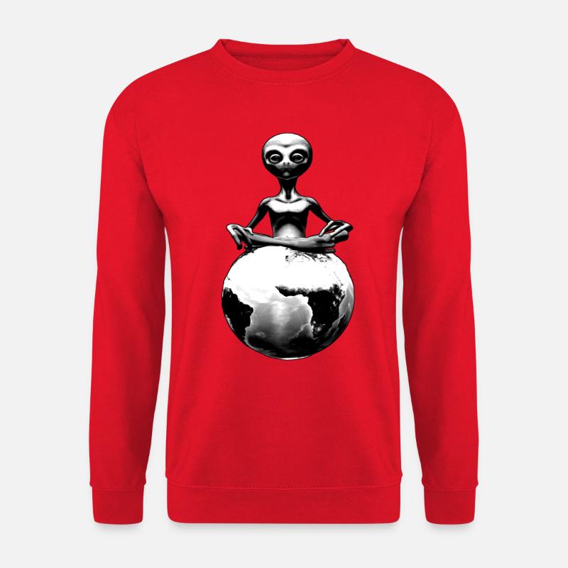 alien on the earth - Sweat-shirt Unisexe - rouge
