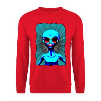alien girl - Unisex Sweatshirt - red - Front - Alina (178cm) & Michal (187cm)