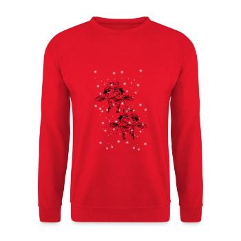 Giraffe Giraffen Kind Kinder Safari - Unisex Pullover - Rot - Vorne - Alina (178cm) & Michal (187cm)