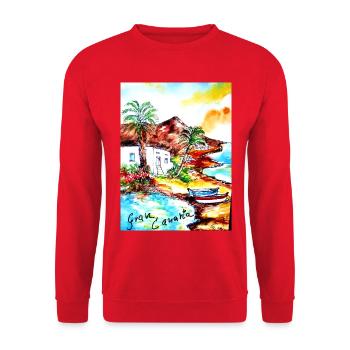 EC Holiday I Gran Canaria I Island I Gift Idea - Unisex Sweatshirt - red - Front - Alina (178cm) & Michal (187cm)