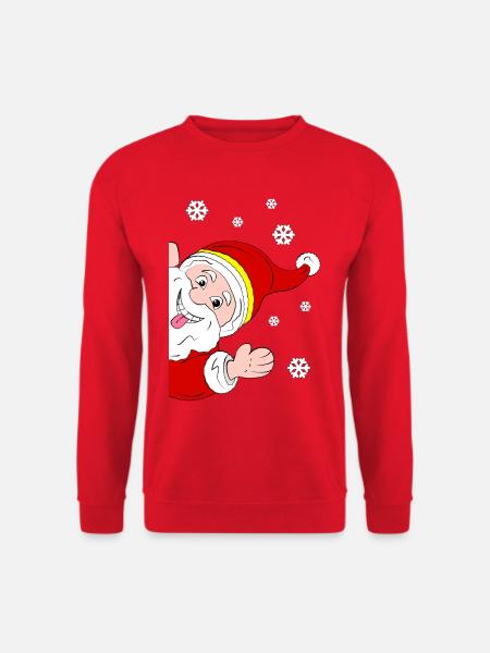 Froher Weihnachtsmann Schneegruß - Unisex Pullover - Rot