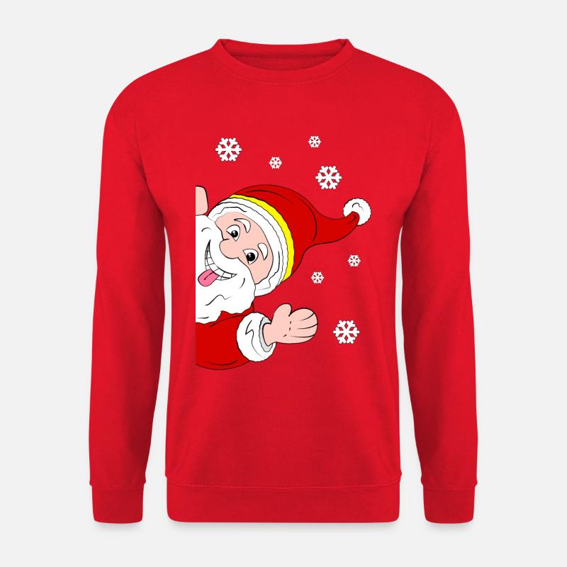 Froher Weihnachtsmann Schneegruß - Unisex Pullover - Rot