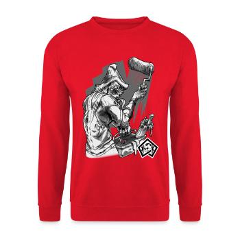 Painters, painters, brushes, artists, craftsmen - Unisex Sweatshirt - red - Front - Alina (178cm) & Michal (187cm)