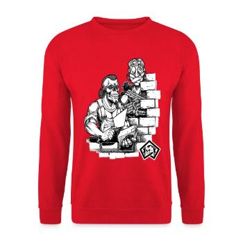 Maurer, Maurermeister, Handwerker - Unisex Pullover - Rot - Vorne - Alina (178cm) & Michal (187cm)
