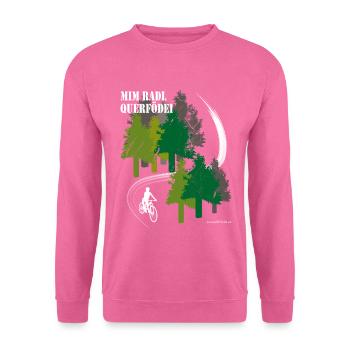 mim Radl querfödei - mit dem Rad quer Feld ein - Unisex Sweatshirt - pink - Front