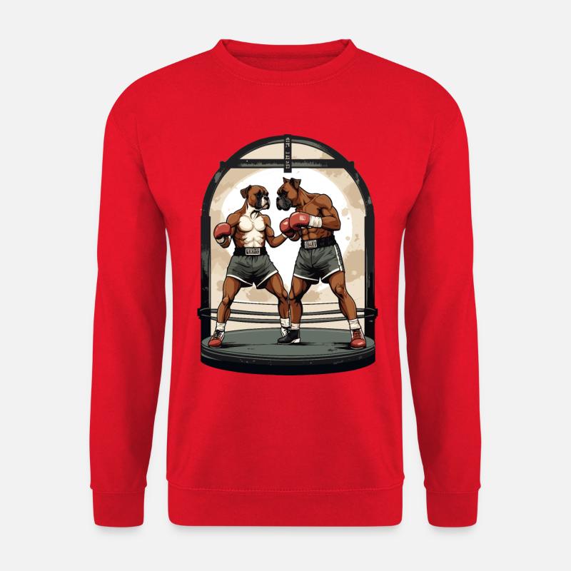 Hunde im Boxring - Unisex Pullover - Rot