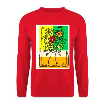 EC Flowers I Holiday I Gift I Summer I Mother's Day - Unisex Sweatshirt - red - Front - Alina (178cm) & Michal (187cm)
