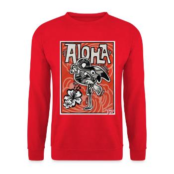 ALOHA - Unisex Sweatshirt - red - Front - Alina (178cm) & Michal (187cm)