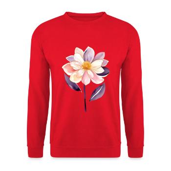 fleur B - Sweat-shirt Unisexe - rouge - Devant - Alina (178cm) & Michal (187cm)