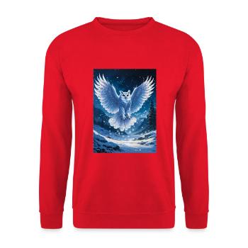 Snowy Owl - Unisex Sweatshirt - red - Front - Alina (178cm) & Michal (187cm)