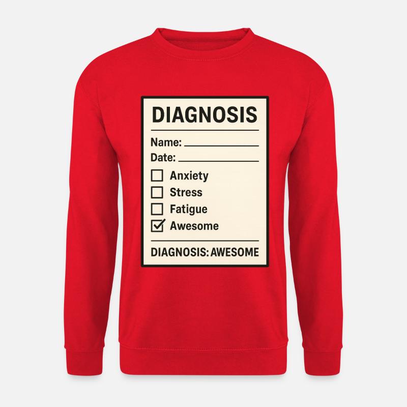 Diagnose Awesome - Unisex Pullover - Rot