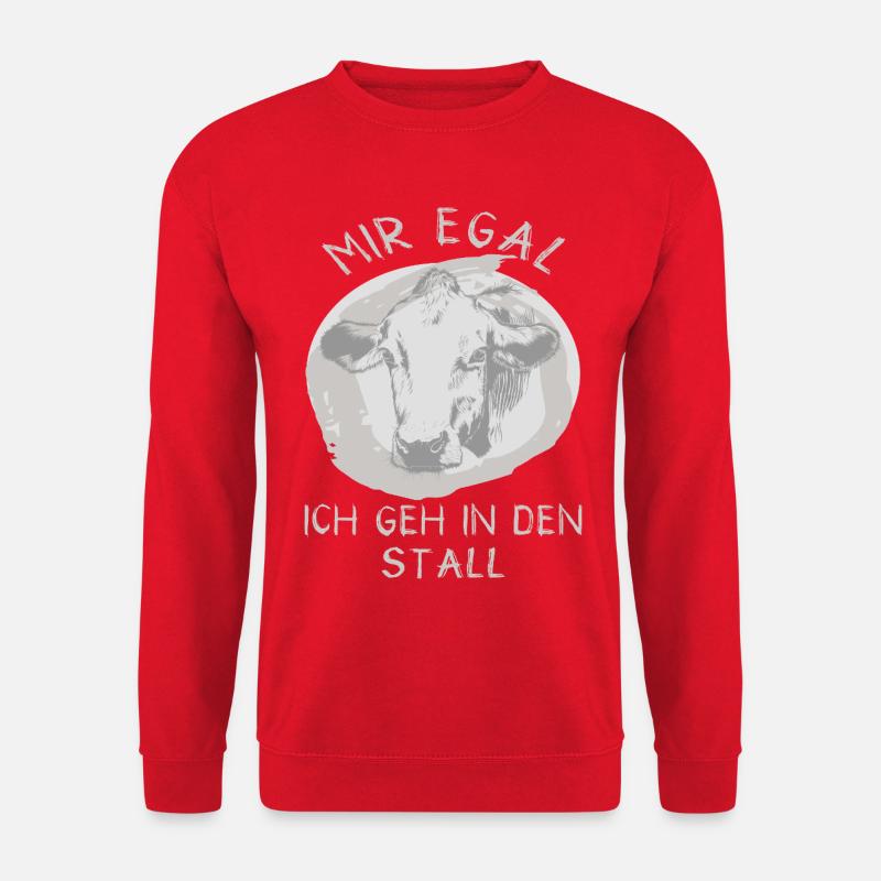 Kuh Spruch Stall Humor - Unisex Pullover - Rot
