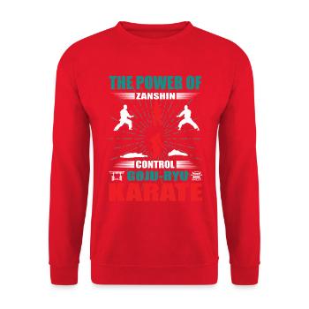 Goju-Ryu Karate Zanshin Design - Unisex Pullover - Rot - Vorne - Alina (178cm) & Michal (187cm)