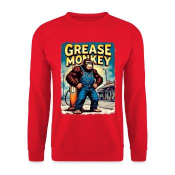 Art urbain rétro GreaseMonkey - Sweat-shirt Unisexe - rouge - Devant - Alina (178cm) & Michal (187cm)