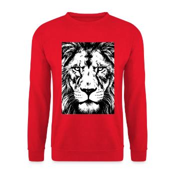 Regard de Lion Intense Puissance - Sweat-shirt Unisexe - rouge - Devant - Alina (178cm) & Michal (187cm)
