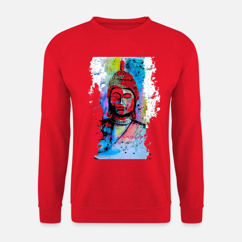 Stille Kraft des Buddha - Unisex Pullover - Rot