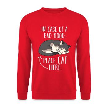Chat - Sweat-shirt Unisexe - rouge - Devant - Alina (178cm) & Michal (187cm)
