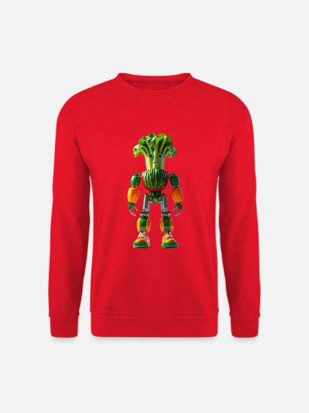 Farbenfroher Veggie-Roboter - Unisex Pullover - Rot