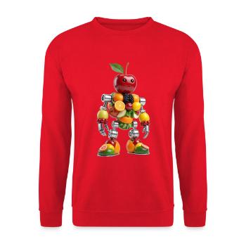 CHERRIX BOT - The Vibrant Fruit Cyborg 🍒🤖 - Unisex Sweatshirt - red - Front - Alina (178cm) & Michal (187cm)